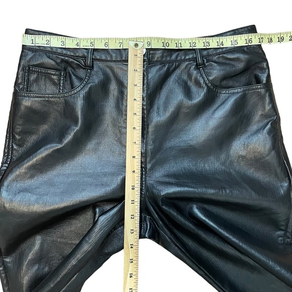 Aritzia Wilfred The Melina Pant Black Vegan Leather Straight High Rise Sz 14 - Picture 11 of 15